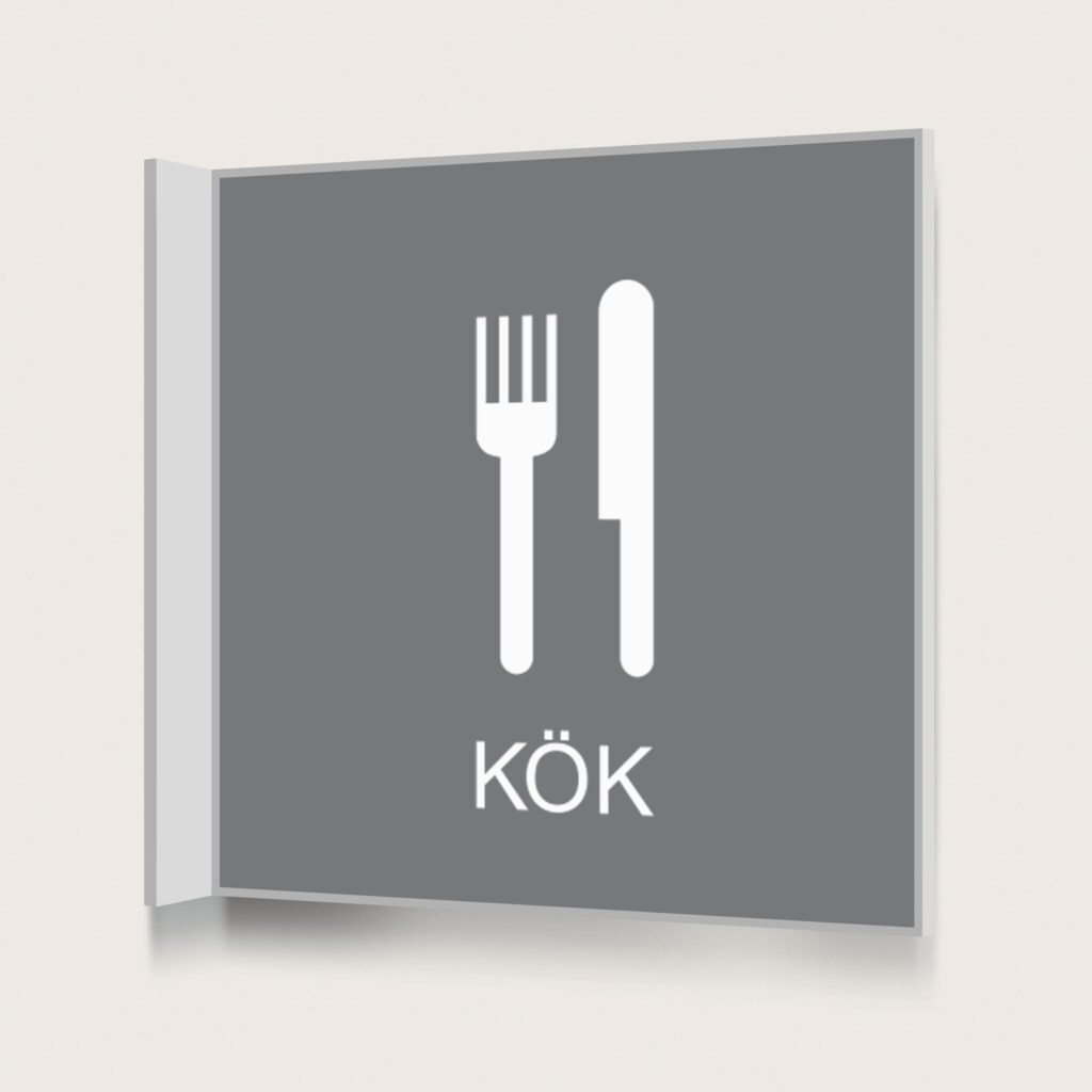 Flaggskylt Kök Grå 150 x 150 mm