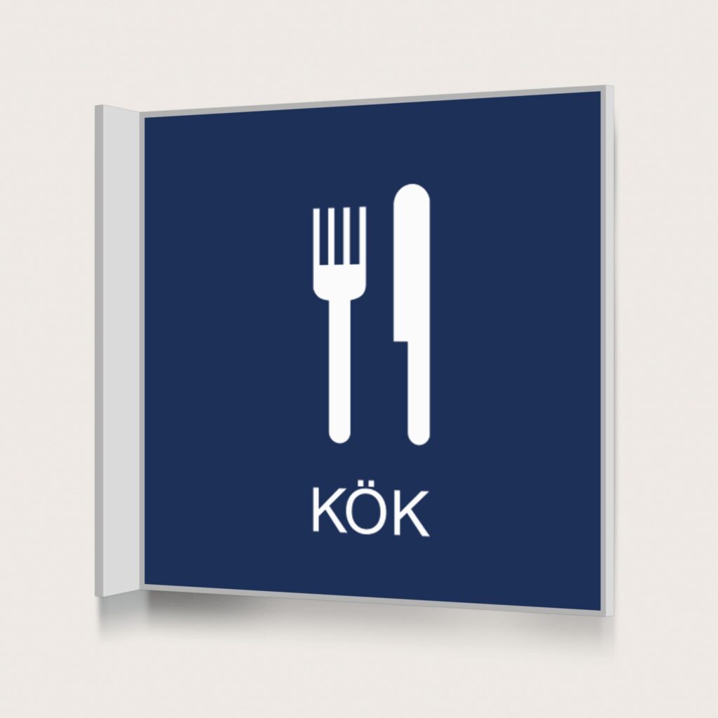 Flaggskylt Kök Mörkblå 150 x 150 mm