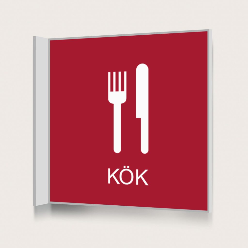 Flaggskylt Kök Röd 150 x 150 mm