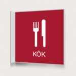 Flaggskylt Kök Röd 150 x 150 mm