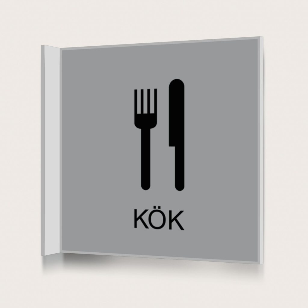 Flaggskylt Kök Silver 150 x 150 mm