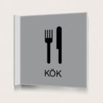 Flaggskylt Kök Silver 150 x 150 mm
