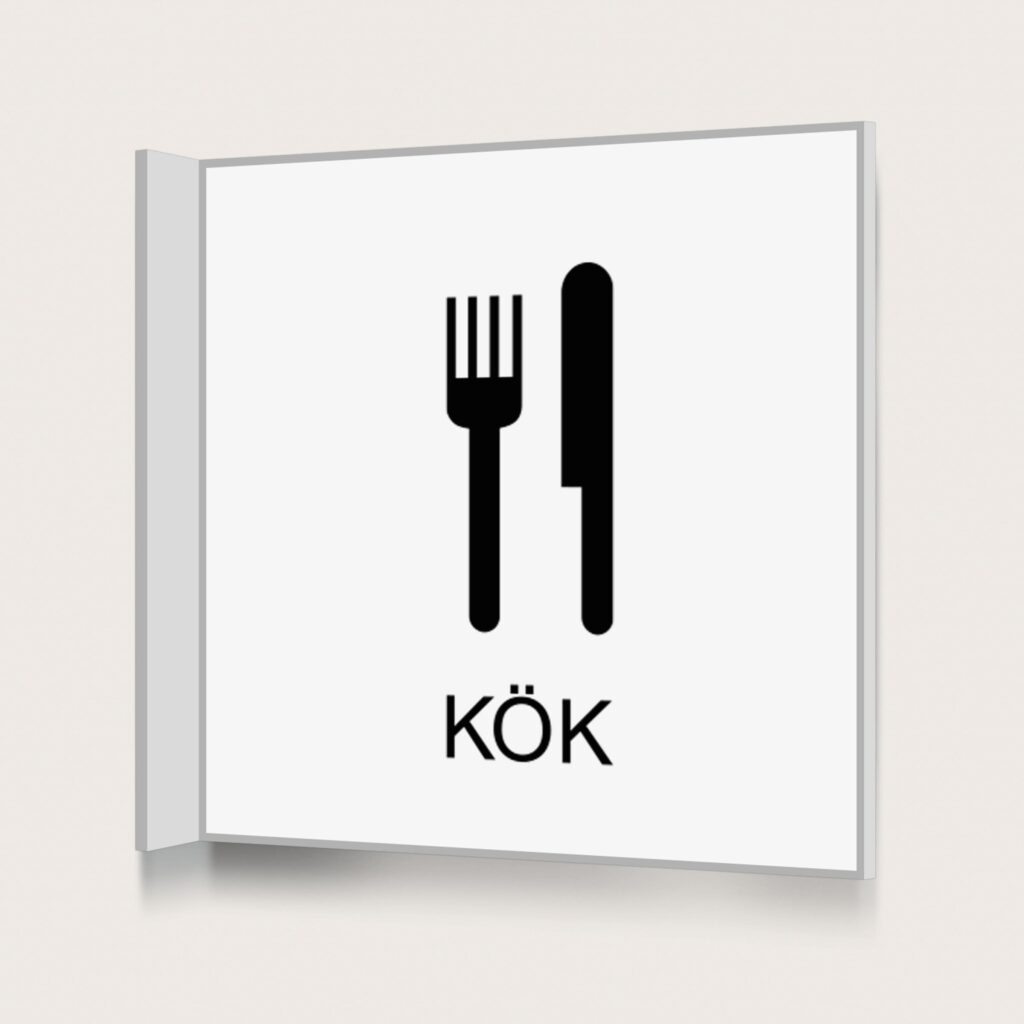Flaggskylt Kök Vit 150 x 150 mm