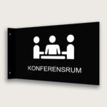 Flaggskylt Konferensrum Svart 295 x 180 mm