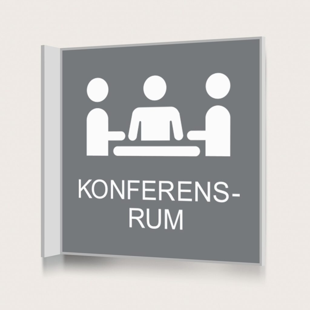 Flaggskylt Konferensrum Grå 150 x 150 mm