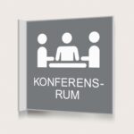 Flaggskylt Konferensrum Grå 150 x 150 mm