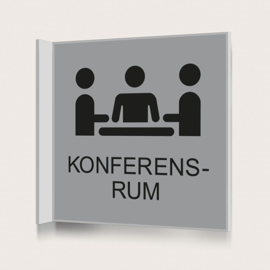 Flaggskylt Konferensrum Silver 150 x 150 mm