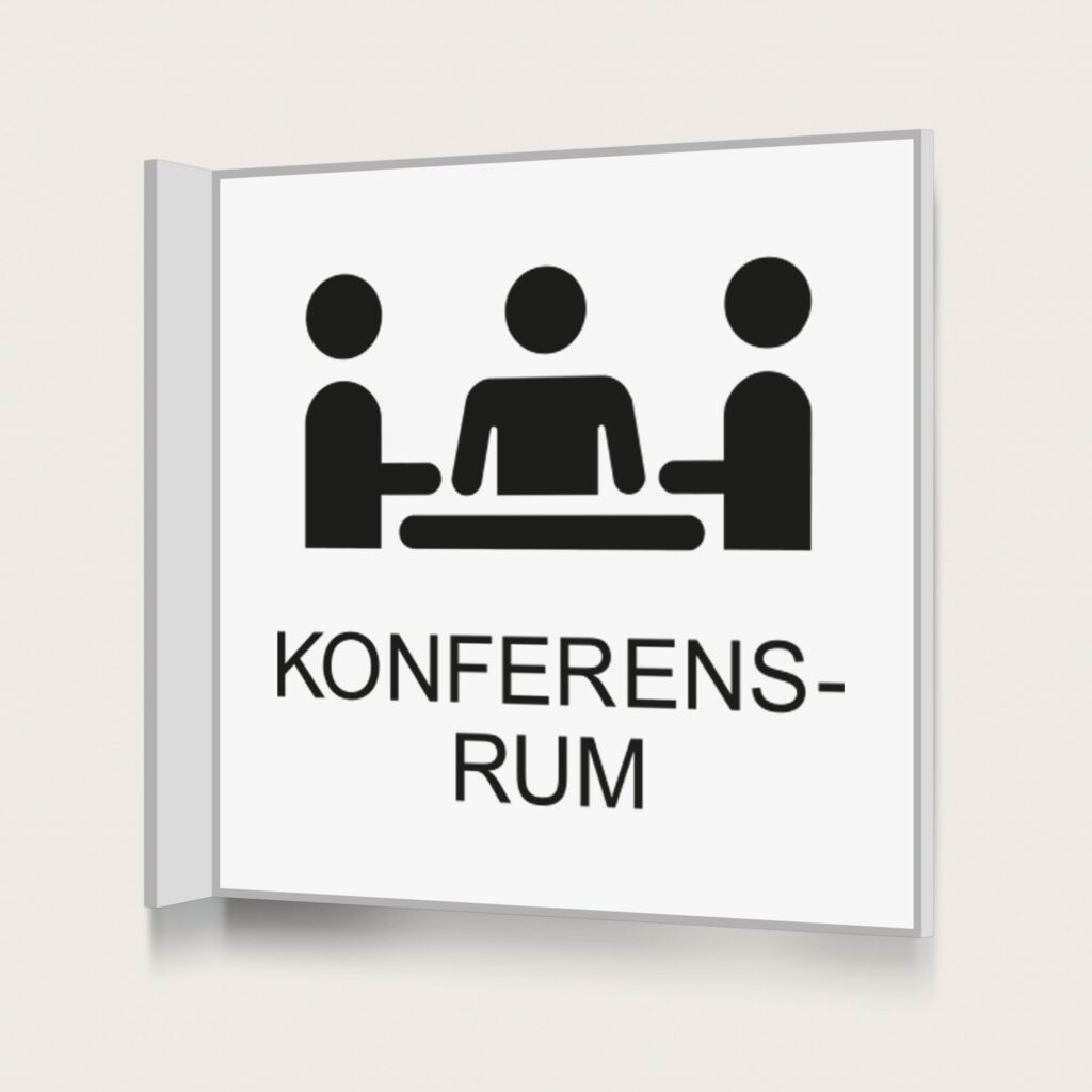 Flaggskylt Konferensrum Vit 150 x 150 mm
