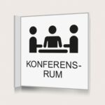 Flaggskylt Konferensrum Vit 150 x 150 mm