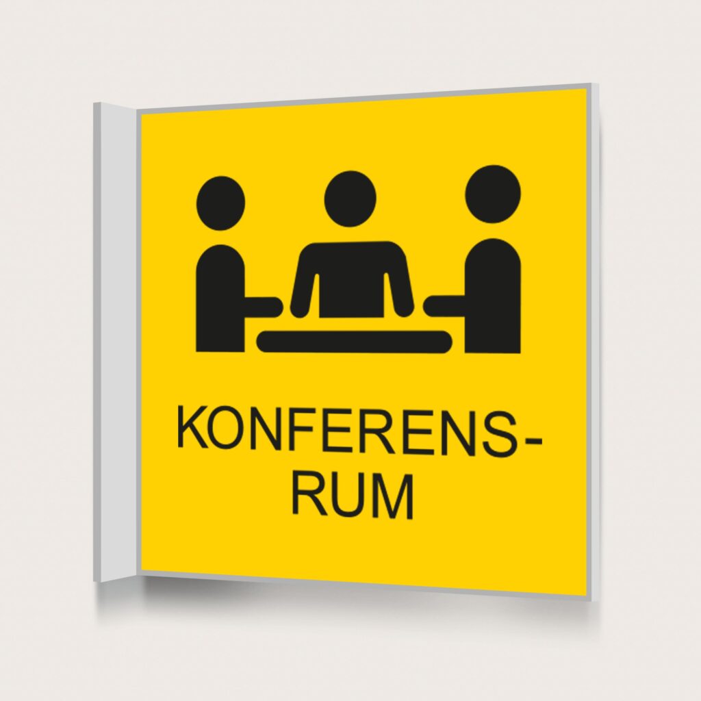 Flaggskylt Konferensrum Gul 150 x 150 mm