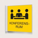 Flaggskylt Konferensrum Gul 150 x 150 mm