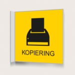 Flaggskylt Kopiering Gul 150 x 150 mm