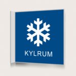 Flaggskylt Kylrum Blå 150 x 150 mm