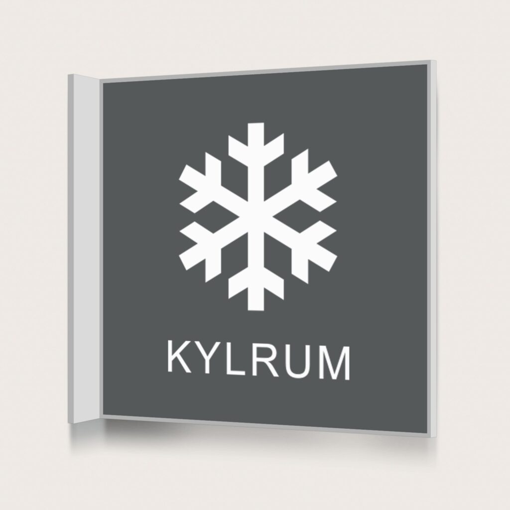 Flaggskylt Kylrum Charcoal 150 x 150 mm