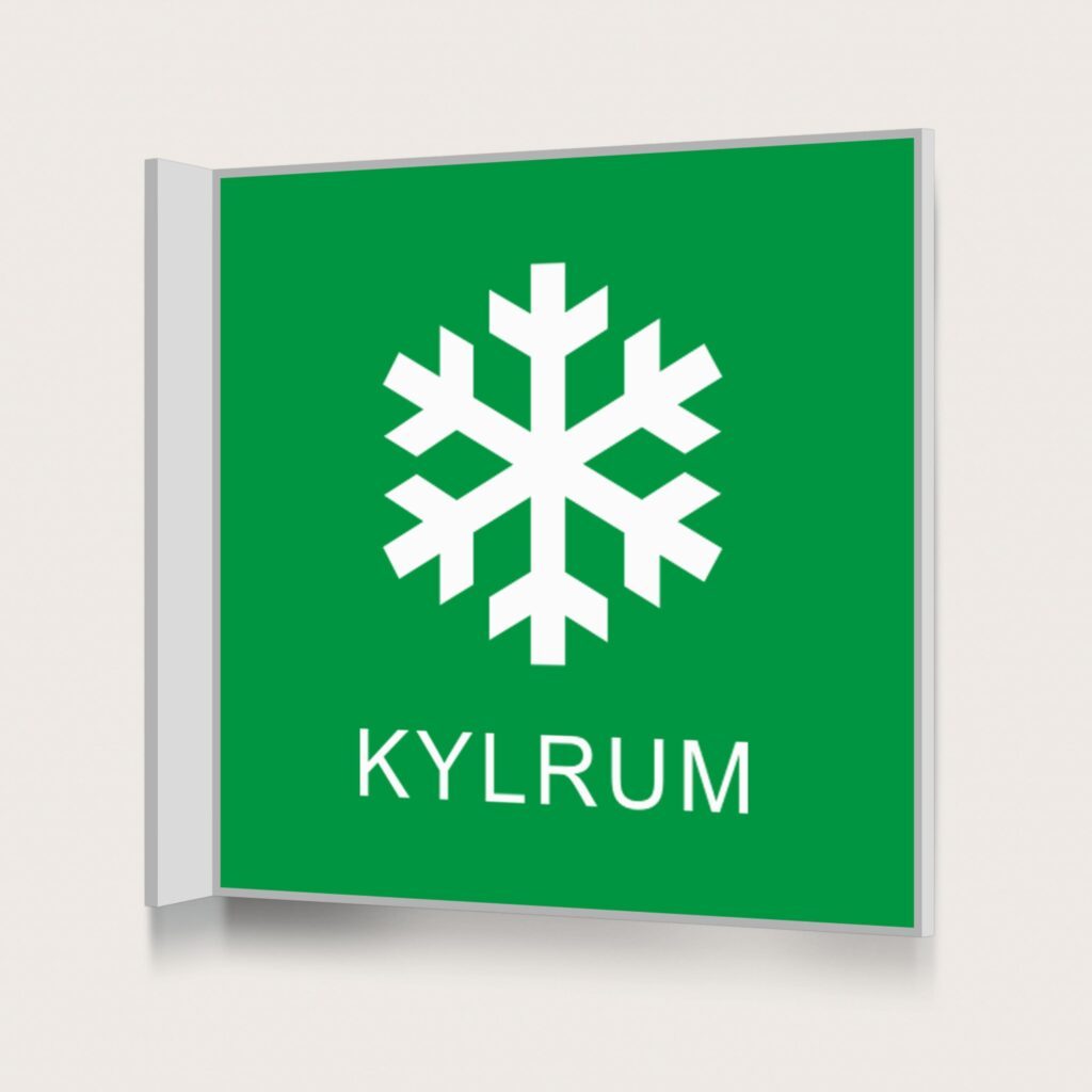 Flaggskylt Kylrum Grön 150 x 150 mm