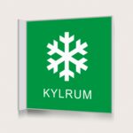 Flaggskylt Kylrum Grön 150 x 150 mm