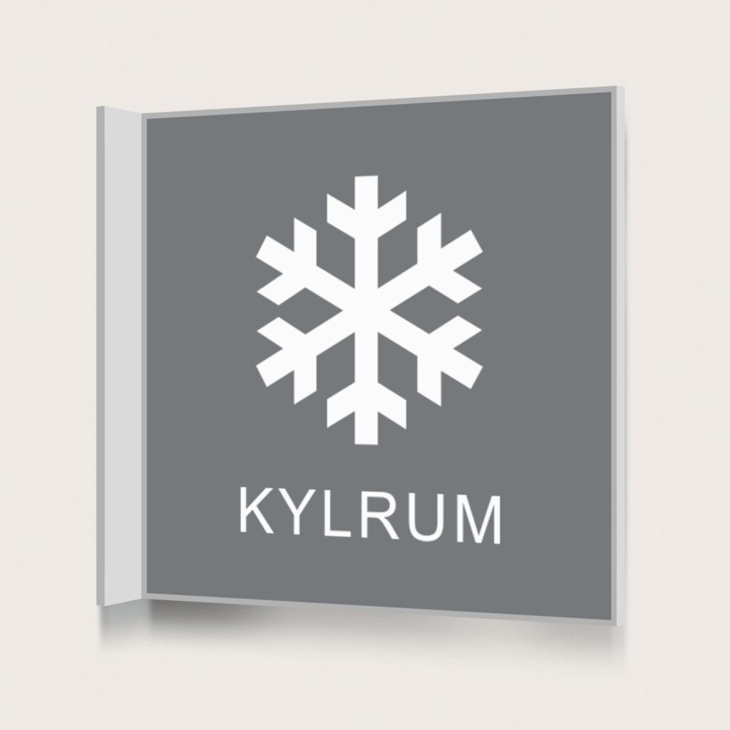 Flaggskylt Kylrum Grå 150 x 150 mm