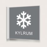 Flaggskylt Kylrum Grå 150 x 150 mm