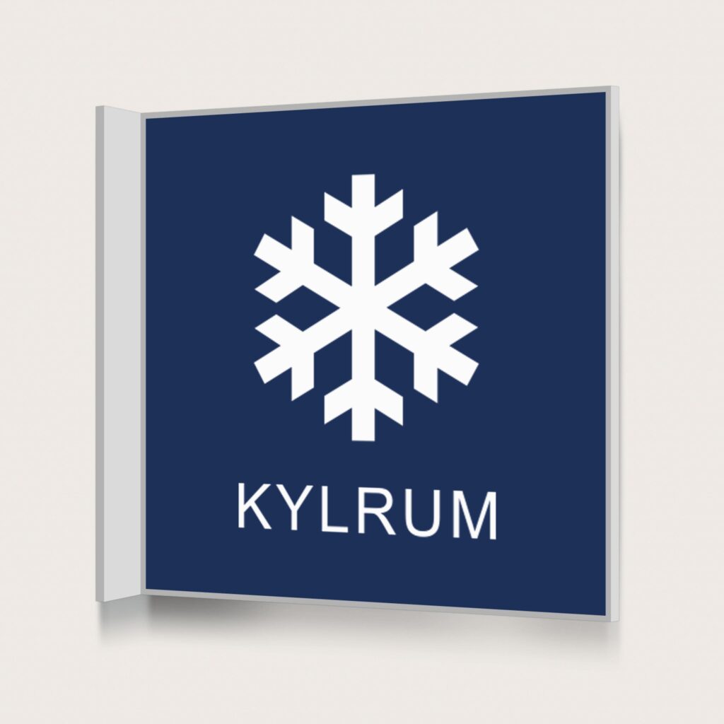 Flaggskylt Kylrum Mörkblå 150 x 150 mm