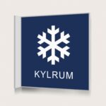 Flaggskylt Kylrum Mörkblå 150 x 150 mm