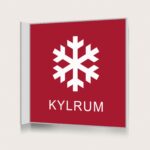 Flaggskylt Kylrum Röd 150 x 150 mm