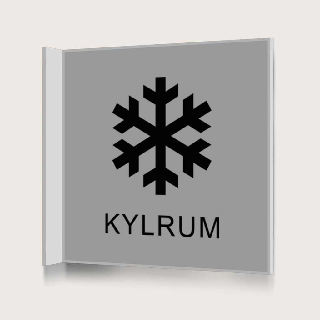 Flaggskylt Kylrum Silver 150 x 150 mm