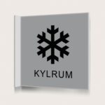 Flaggskylt Kylrum Silver 150 x 150 mm