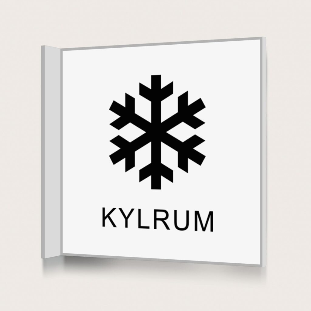 Flaggskylt Kylrum Vit 150 x 150 mm