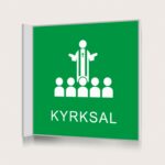 Flaggskylt Kyrksal Grön 150 x 150 mm