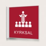 Flaggskylt Kyrksal Röd 150 x 150 mm