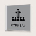 Flaggskylt Kyrksal Silver 150 x 150 mm