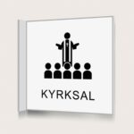 Flaggskylt Kyrksal Vit 150 x 150 mm