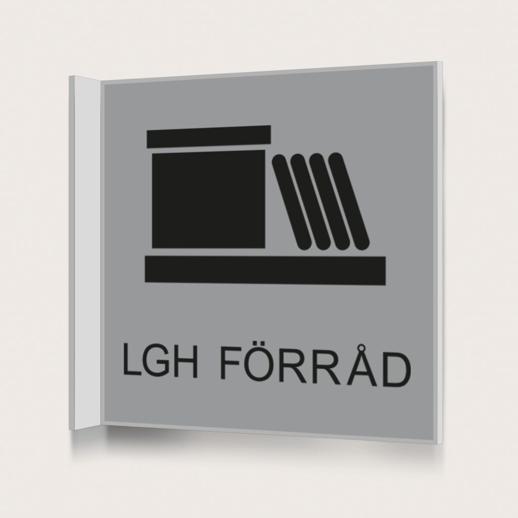 Flaggskylt Lägenhetsförråd Silver 150 x 150 mm
