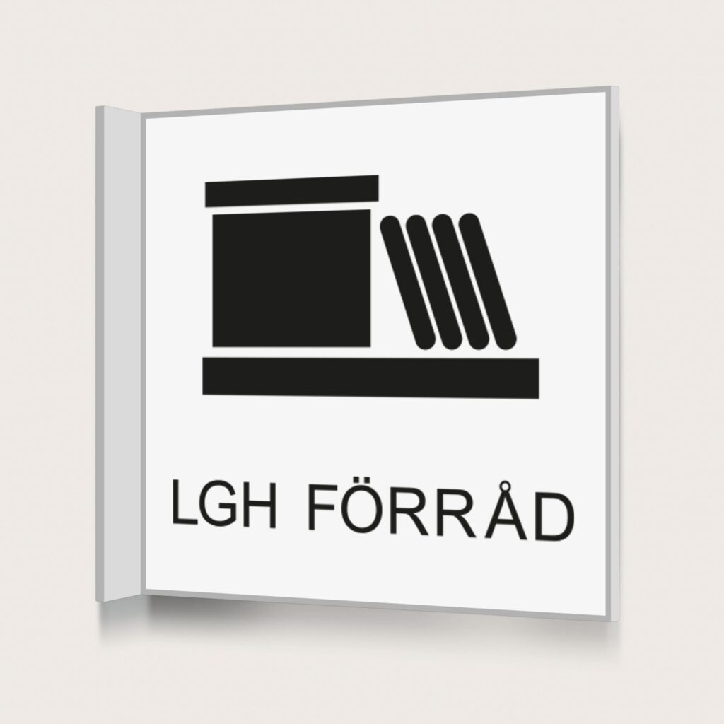 Flaggskylt Lägenhetsförråd Vit 150 x 150 mm