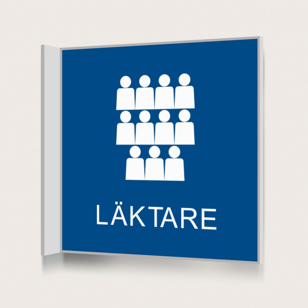 Flaggskylt Läktare Blå 150 x 150 mm