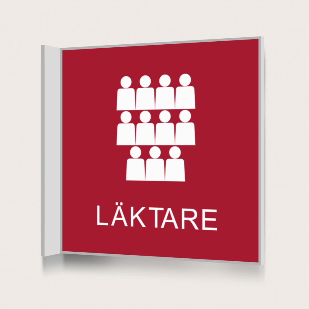 Flaggskylt Läktare Röd 150 x 150 mm