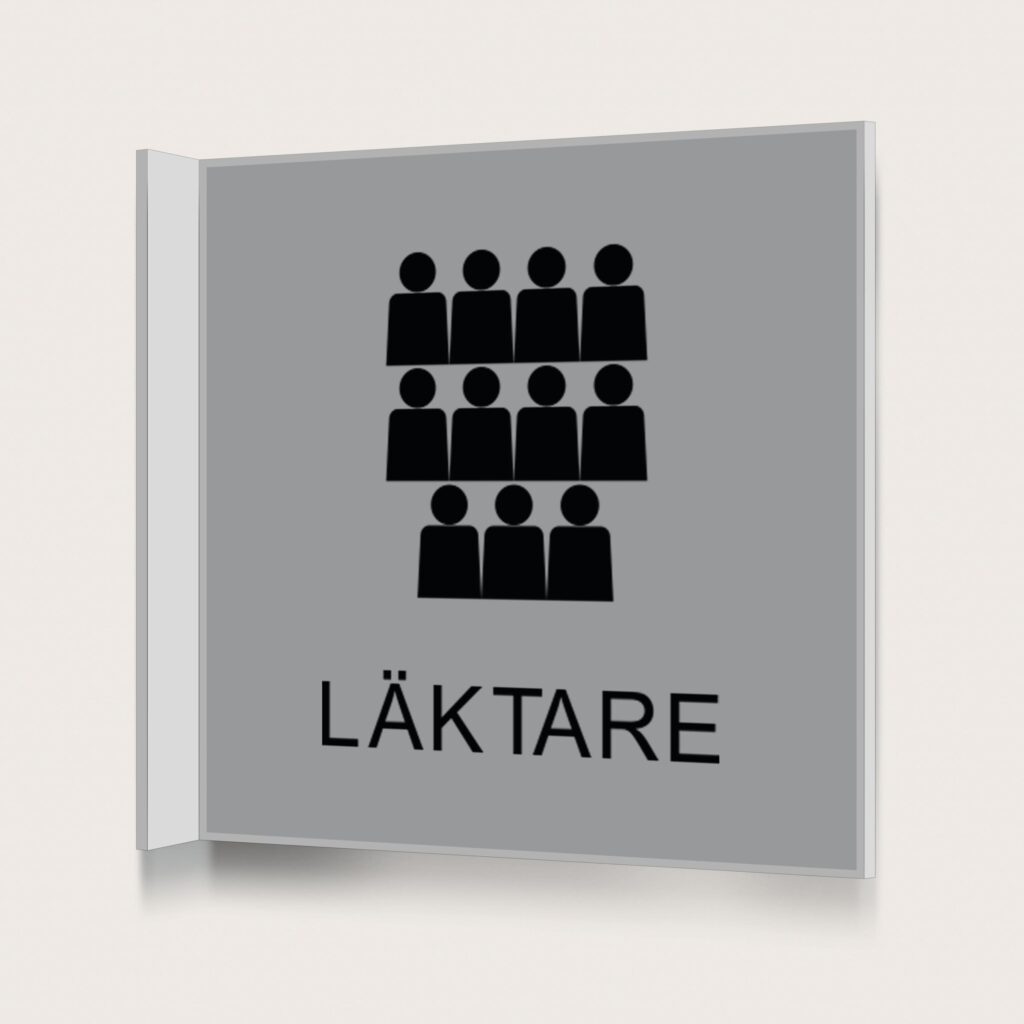 Flaggskylt Läktare Silver 150 x 150 mm
