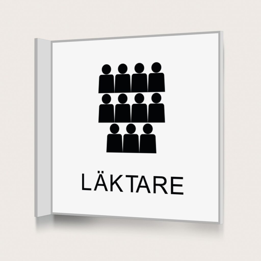 Flaggskylt Läktare Vit 150 x 150 mm