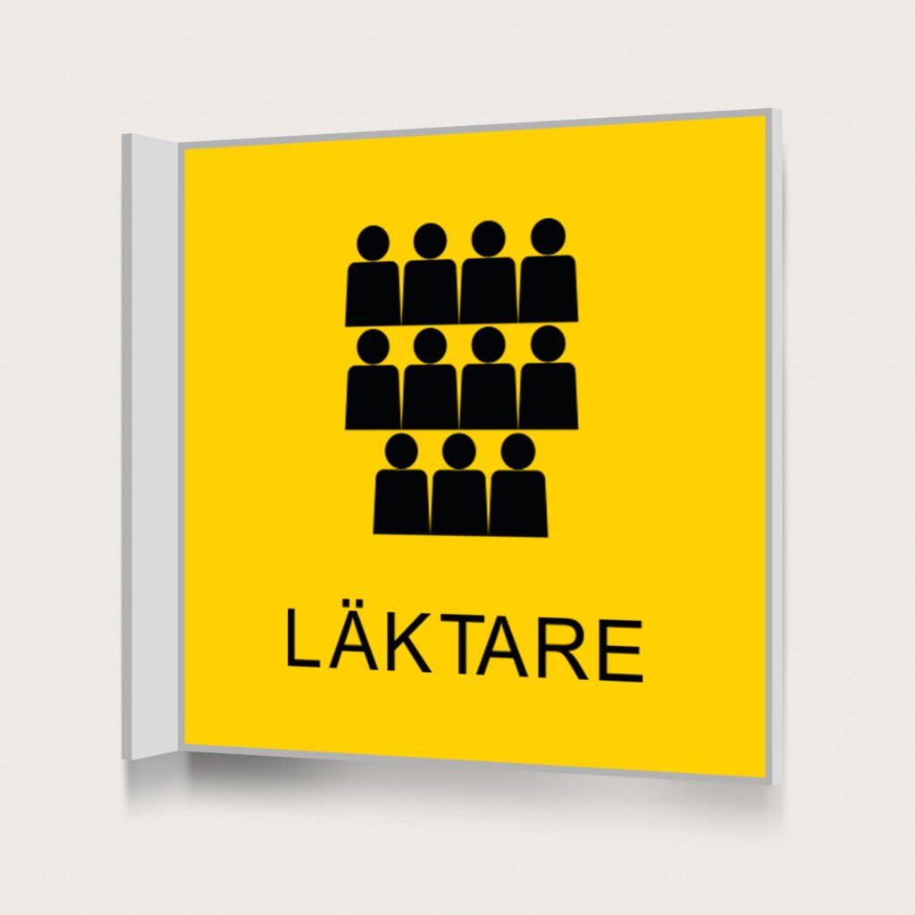 Flaggskylt Läktare Gul 150 x 150 mm