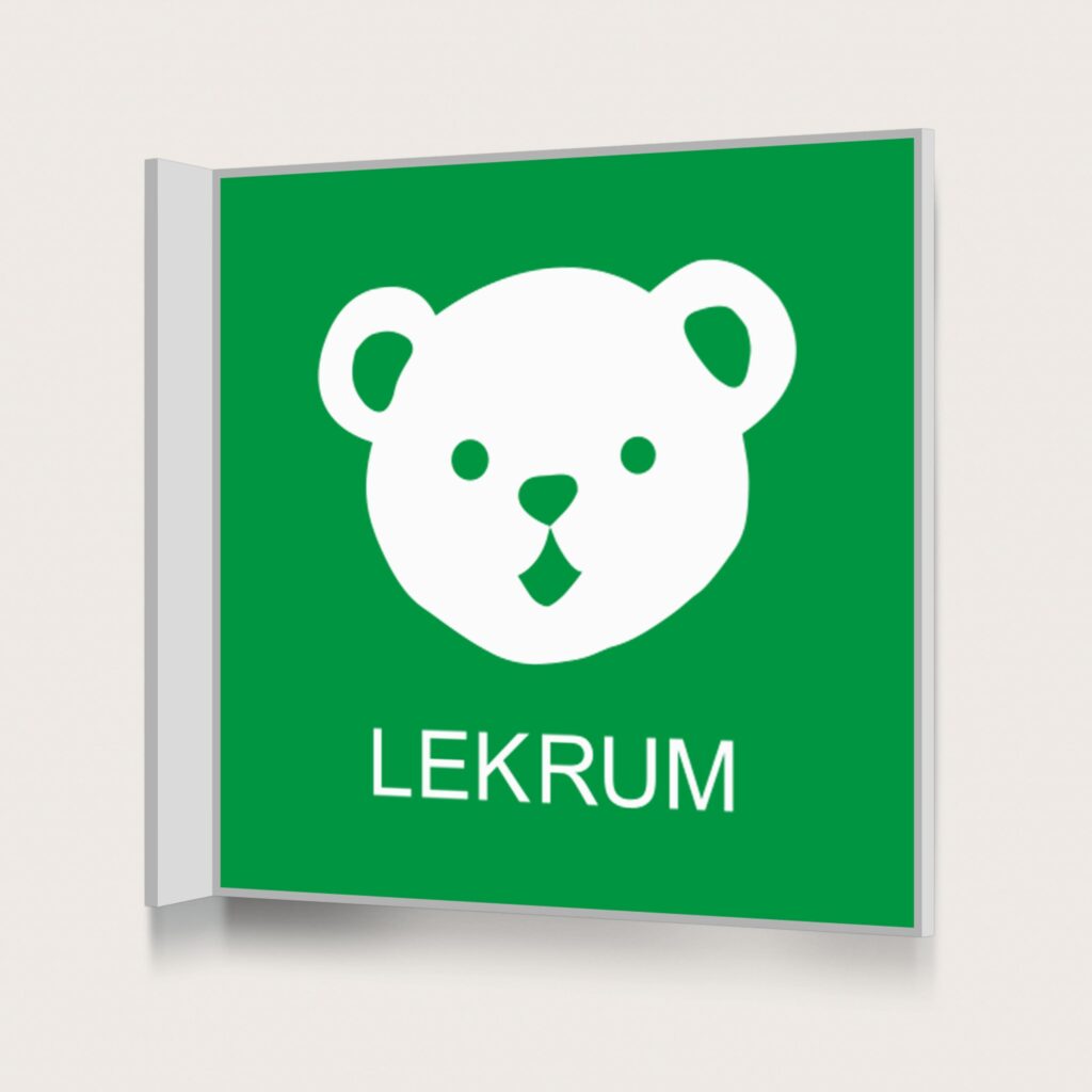 Flaggskylt Lekrum Grön 150 x 150 mm