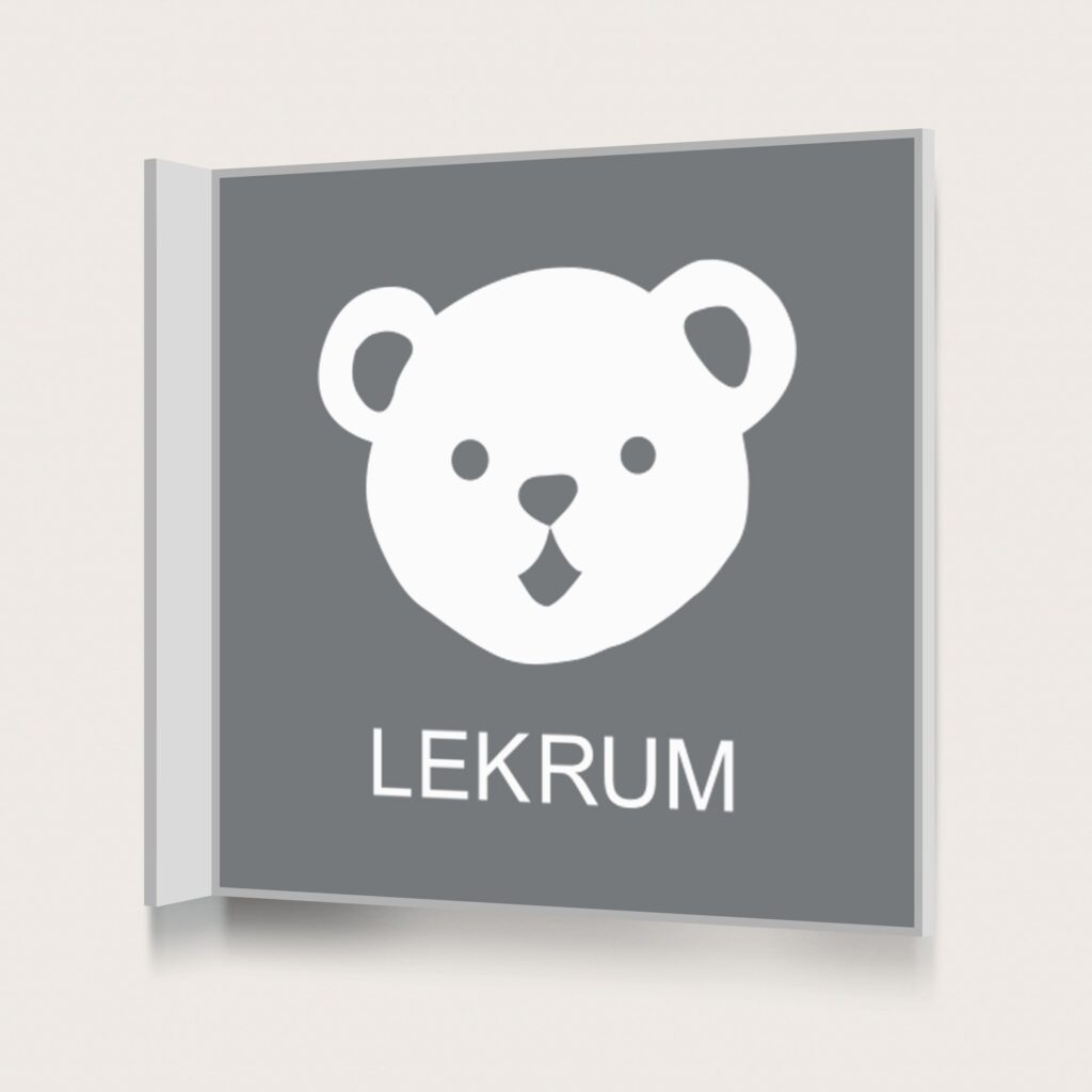 Flaggskylt Lekrum Grå 150 x 150 mm
