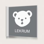 Flaggskylt Lekrum Grå 150 x 150 mm