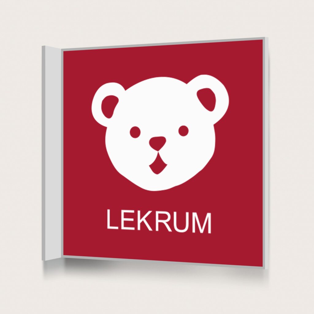 Flaggskylt Lekrum Röd 150 x 150 mm