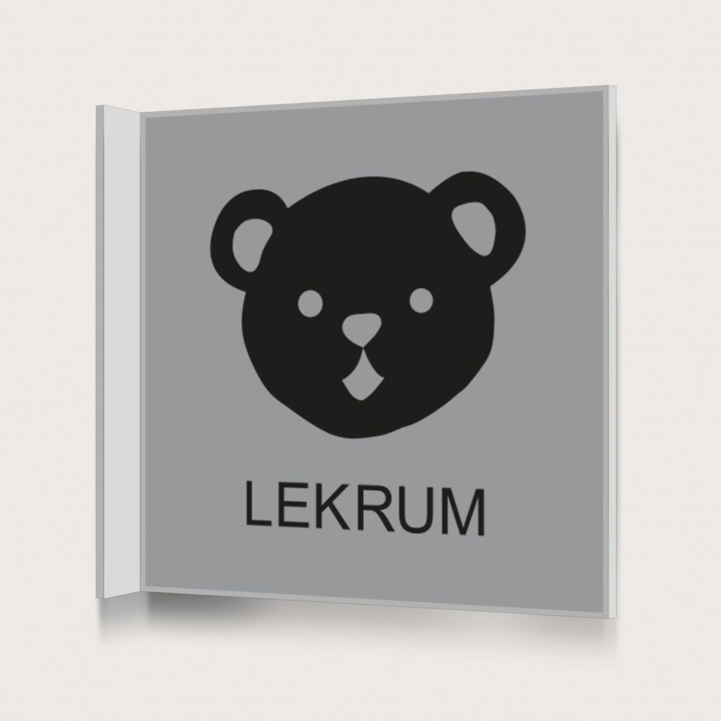 Flaggskylt Lekrum Silver 150 x 150 mm