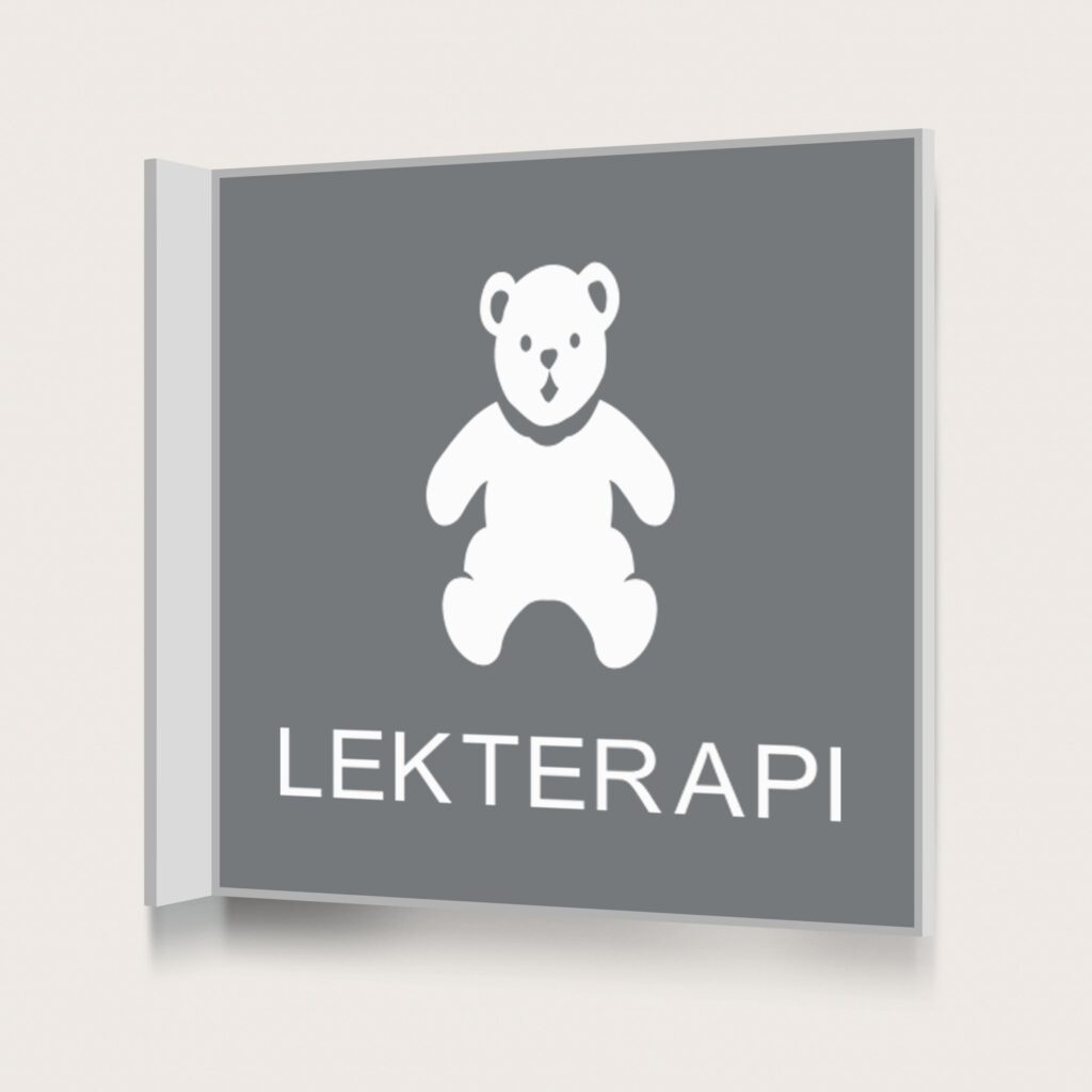 Flaggskylt Lekterapi Grå 150 x 150 mm