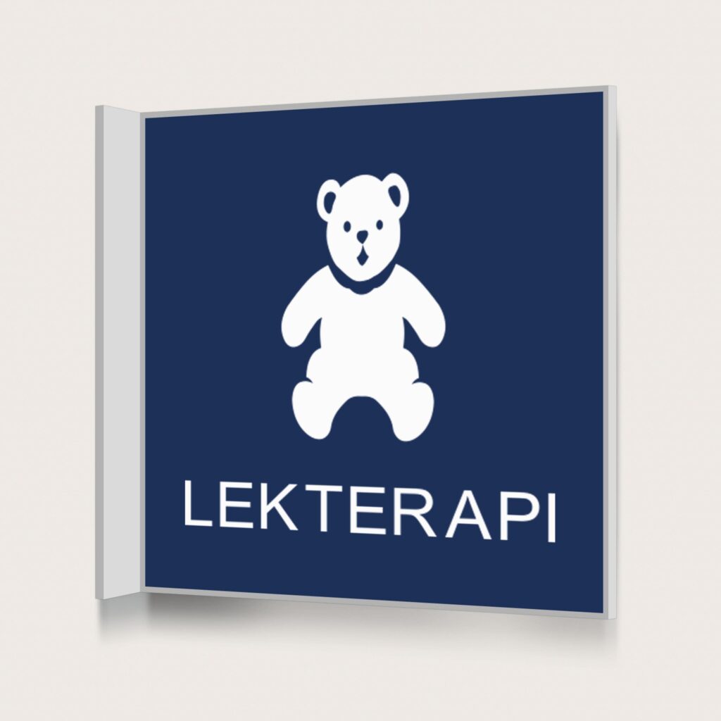 Flaggskylt Lekterapi Mörkblå 150 x 150 mm