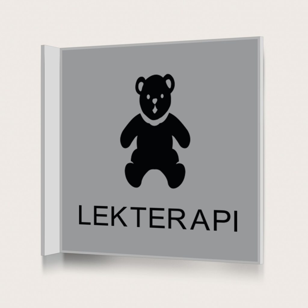 Flaggskylt Lekterapi Silver 150 x 150 mm