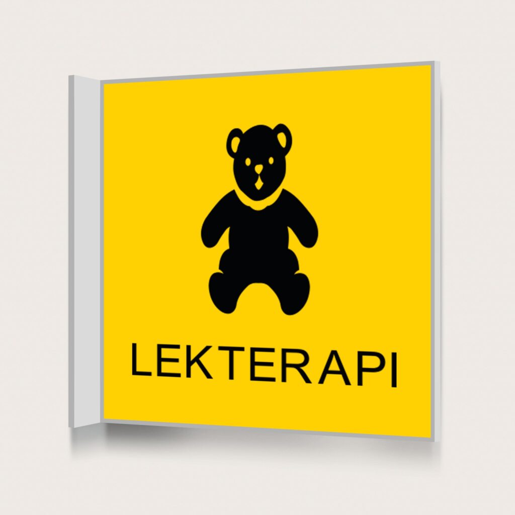 Flaggskylt Lekterapi Gul 150 x 150 mm