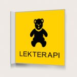 Flaggskylt Lekterapi Gul 150 x 150 mm