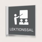 Flaggskylt Lektionssal Charcoal 150 x 150 mm